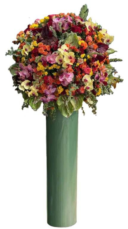 دسته گل ایستاده سطل گل ایستاده