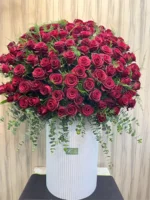 باکس گل رز قرمز - سطل گل