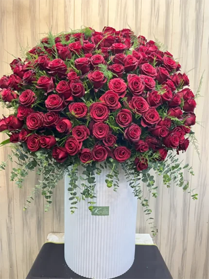 باکس گل رز قرمز - سطل گل