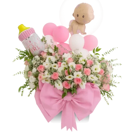 باکس گل نوزادی - فروشگاه گل کوروش