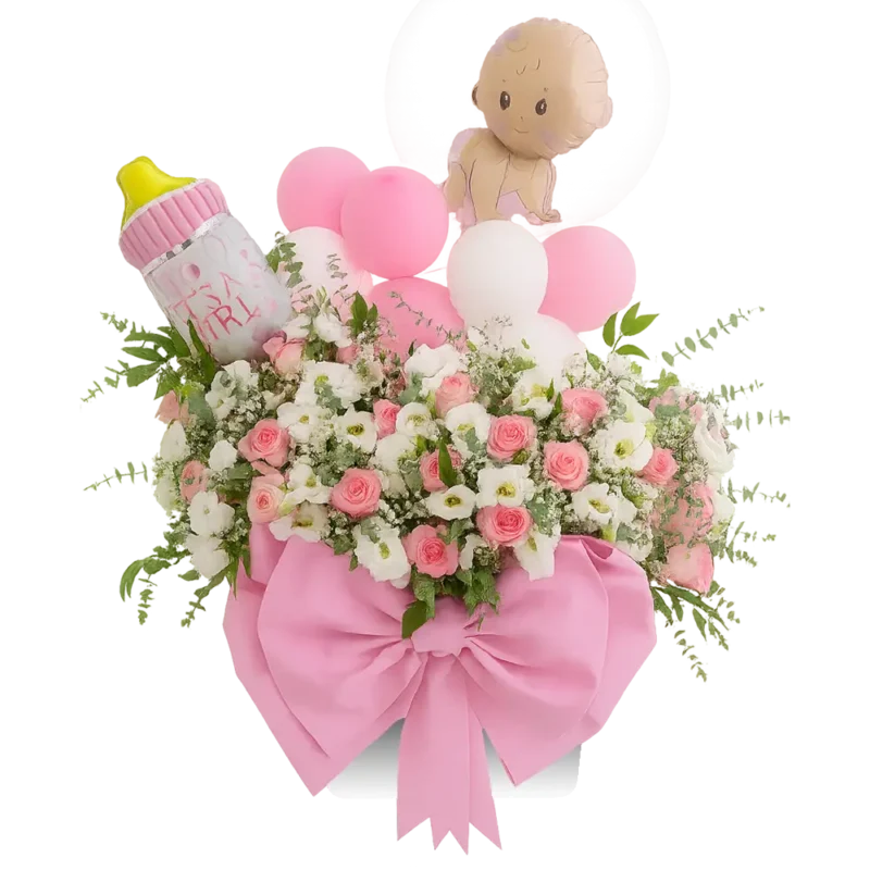 باکس گل نوزادی - فروشگاه گل کوروش