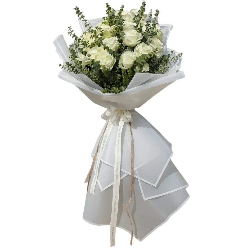 دسته گل سفید فروشگاه گل کوروش