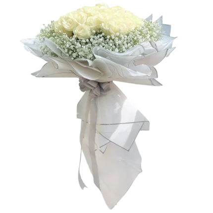 دسته گل سفید فروشگاه گل کوروش