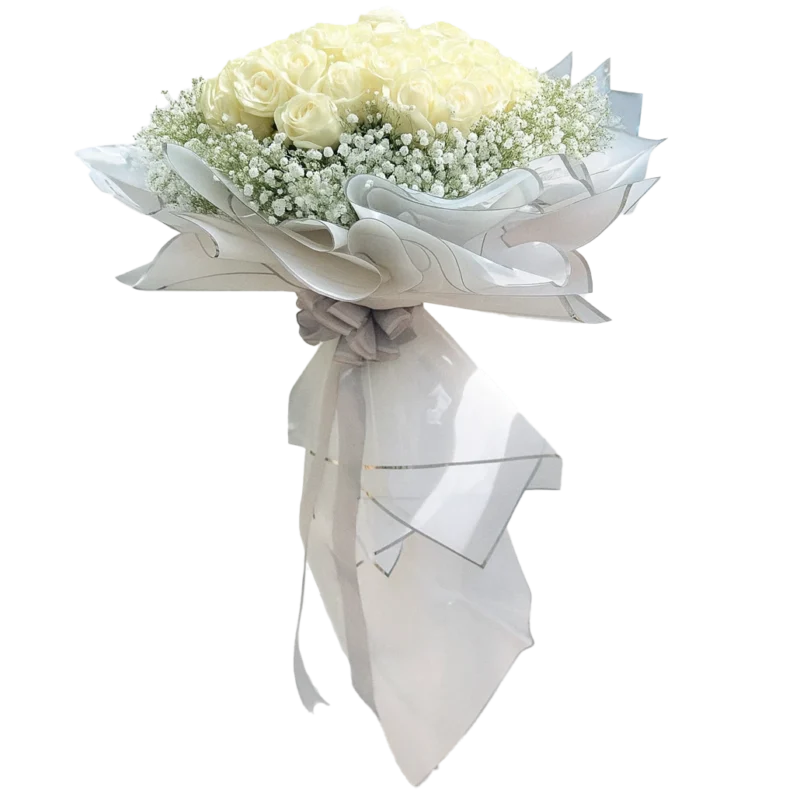 دسته گل سفید فروشگاه گل کوروش