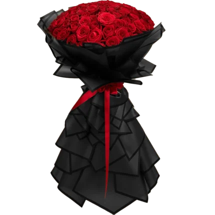 دسته گل مشکی رومانتیک فروشگاه گل کوروش