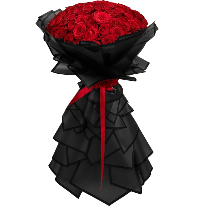 دسته گل مشکی رومانتیک فروشگاه گل کوروش